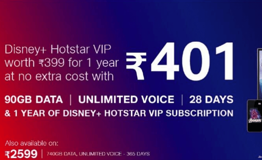Get free Disney+ Hotstar VIP subscription with Reliance Jio recharges by Opsule blog