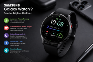 Best Smartwatches Launched in 2026 featuring Samsung Galaxy Watch 9 with retail box, wireless charger, and accessories