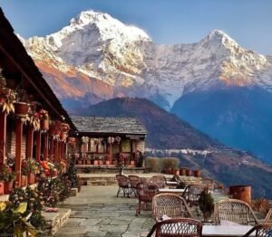 Annapurna Base Camp Nepal surrounded by majestic Himalayan mountains
