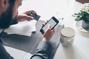 smartphone used for online shopping and banking