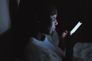 person spending time on smartphone