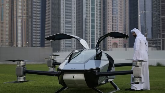 Flying taxi Dubai skyline